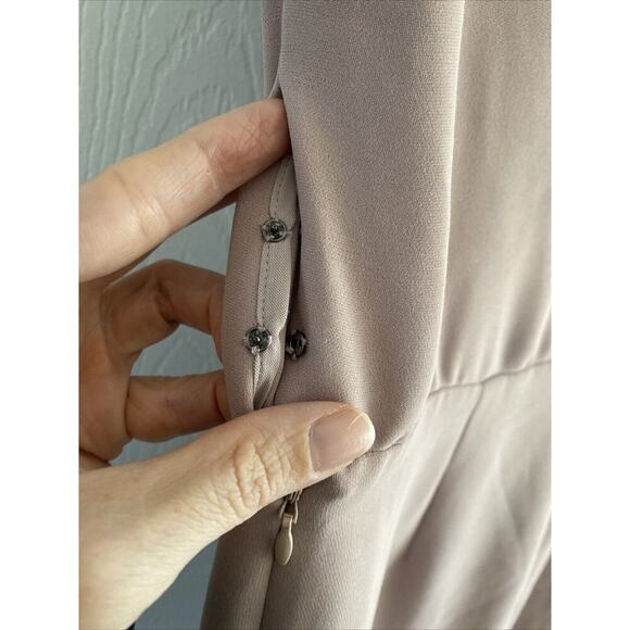 Babaton Aritzia Phoenix Dress Dusty Mauve Pink Faux Wrap Dress Size 8 - Picture 9 of 10